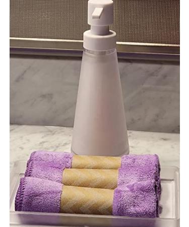 Basic Essentials Ultra Dense Luxurious and Super Soft Makeup Removal and Exfoliating Face Cloth - Full Size - 12x12 inch - Groovy Lavender