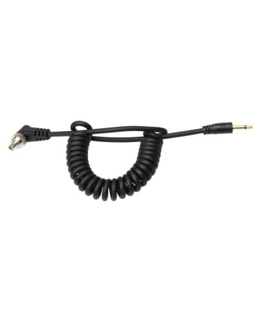 Foto&Tech 2.5 mm Jack to Male Flash PC Sync Coiled Cable with Screw Lock for Trigger Studio Light, 12-Inch Coiled to 34-Inch Max Stretch