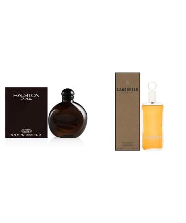 HALSTON Z-14 for Men 8.0 oz Cologne Spray & Karl Lagerfeld Paris Classic for Men Eau de Toilette Spray 5 Ounce