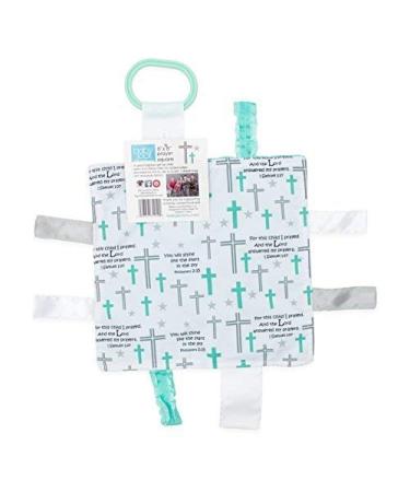 Baby Sensory  Security & Teething Closed Ribbon Tag Lovey Blanket with Minky Dot Fabric: 8 X8  (Prayer)