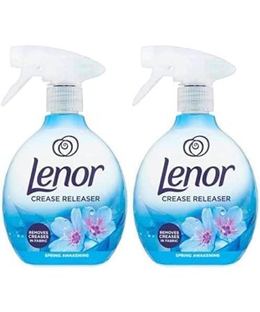 Lenor Crease Releaser Spray Removes Creases in Fabric. Spring Awakening Scent Twin Pack 2 x 500ml