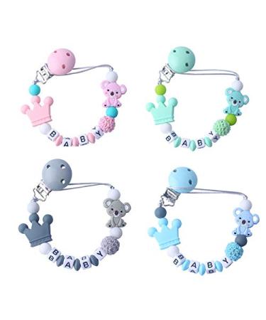 Personalized Pacifier Clip with Name | Custom Baby Pacifier Holder | Teething Toy & Gift for Newborn | Pink - Buy Online on SooperMarket.com