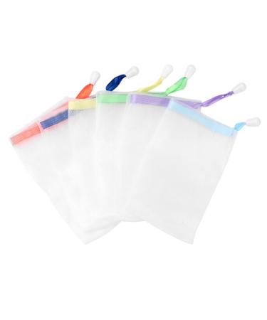 Angoily 1 Soap Saver for Shower Bubble Net Homemade Soap Small Mesh Bags with Drawstring Soap Mesh Bag Mesh Bag for Soap Cleasing Milk Soap Mesh Pouch Flat Buckle Soap Bath Ball Printable M Assorted Color