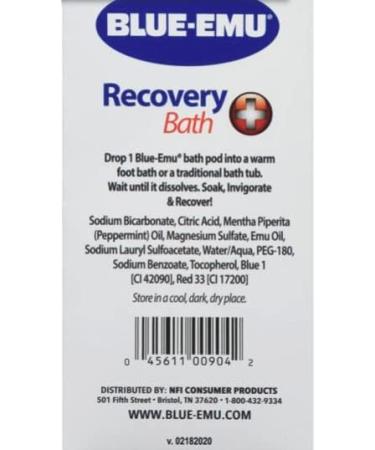 Blue-Emu Recovery Bath Pods for Sore Muscles & Joints - Magnesium, Peppermint Oil & Emu Oil - 2 Pack - Buy Online on SooperMarket.com