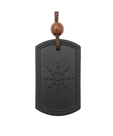 Kenntsh Volcanic Rocks Pendant Necklace Anti EMF Radiation Protection Pendant Energy Scalar Quantum Bio Science Negative Ions Black 430140