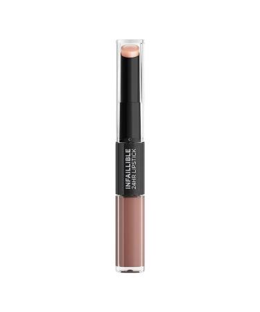 L'Or al Paris Infaillible 2-Step 113 Invincible Sable lipstick for 24 hours full lips with moisturizing lip care balm 6.0 milliliters 113 Invincible Sable 5.7 g (1 Pack)