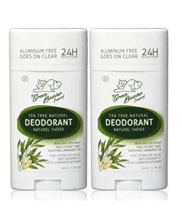 Green Beaver All Natural Body Deodorant Paraben & Aluminum-Free Vegan For Normal & Sensitive Skin Tea Tree 2-pack Tea Tree (2 Pack)
