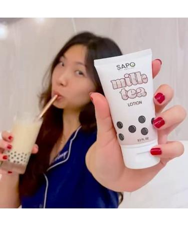 Milk Tea Lotion - Moisturizing Hand & Body Cream with Boba Scent - Aloe, Hyaluronic Acid, Vitamin C & E - 2.3 Fl Oz - Buy Online on SooperMarket.com