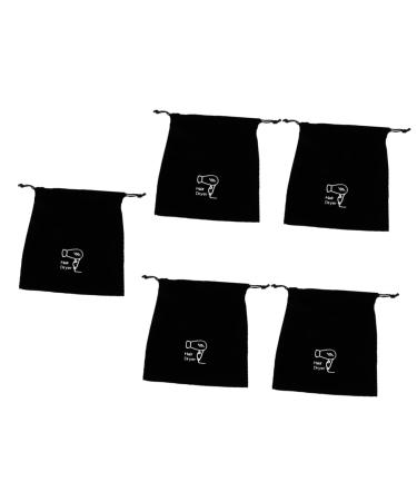 FOYTOKI 5 Pcs Hair Dryer Storage Bag Gym Holder Drawstring Bag Drawstring Bags S choir Black Flannel