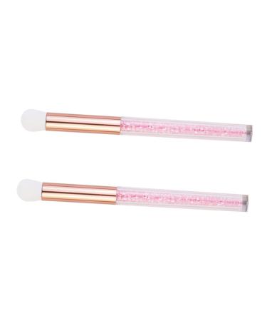 WOONEKY 2pcs Nose Brush Makeup Eyeshadow Professional Makeup Brush Lady Parts Pink Abs Brush Handle
