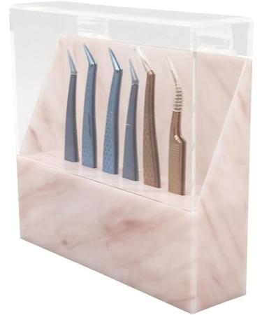 8-Hole Dust-Proof Tweezers Holder Stand for Eyelash Extensions - Pink Acrylic Display Stand Salon Organizer - Buy Online on SooperMarket.com