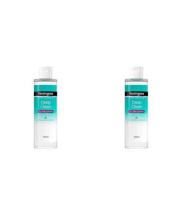 Neutrogena Deep Clean 3-in-1 micelle water (400 ml) perfume-free facial cleaning without alcohol gentle make-up removal without rubbing suitable for all skin types (pack with 2) 400 ml (2 pack)