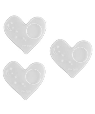 NUOBESTY 3pcs Coaster Mold Silicone Molds Heart Silicone Zip Pull Crystal Epoxy Mold Crafts Heart-shaped Whitex3pcs 13.6X13CMx3pcs