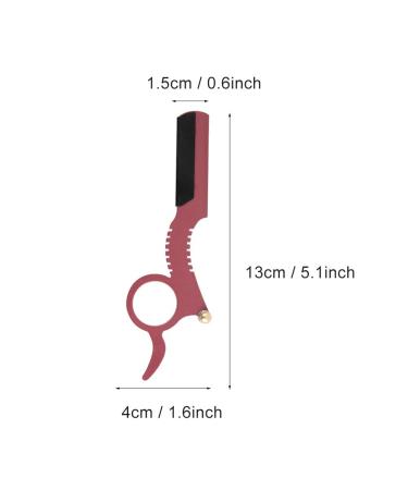 Manual Stainless Steel Men's Razor - Thumb Shape Straight Shaver for Facial Hair Removal (Red) - International Shipping Available - Buy Online on SooperMarket.com