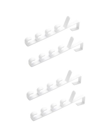 Hemoton 4 pcs Coat Over Hanger Holders Door Plastic Multifunctional Hanging Towel Portable White Hooks Hat 2pcsx2pcs Whitex2pcs