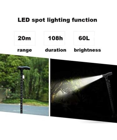 Quad Walking Stick Balancing Mobility Aid for Men and Women Lightweight Walking Cane with LED Flashlight Four Prong Sturdy Aluminum Crutch for Elderly - Buy Online on SooperMarket.com