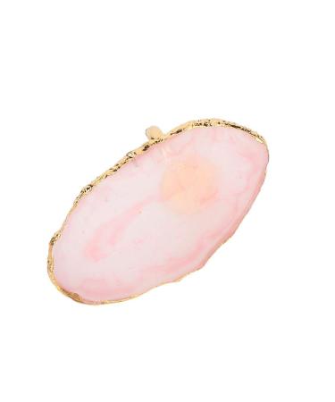 Resin Plastic Plate Dekaim Resin Mini Nail Art Gel Polish Color Mixing Plate Tips Display Holder Manicure Tool(Pink)