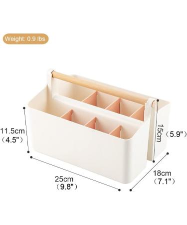 Vidifor Large Plastic Portable Caddy with Adjustable Dividers - Storage Organizer for Art Supplies, Crafts, Colored Pencils, Makeup Desk - Buy Online on SooperMarket.com