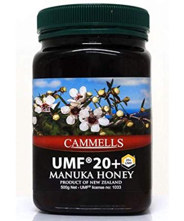 CAMMELLS Raw Manuka Honey UMF 20+ (Ultra Premium) 500gr (1.1lb) product of New Zealand UMF license # 1033