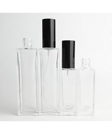 Refillable Glass Perfume Spray Bottle 50ml - Travel Essential Oil & Makeup Tool - Black Closure - Perfect Gift - Buy Online on SooperMarket.com