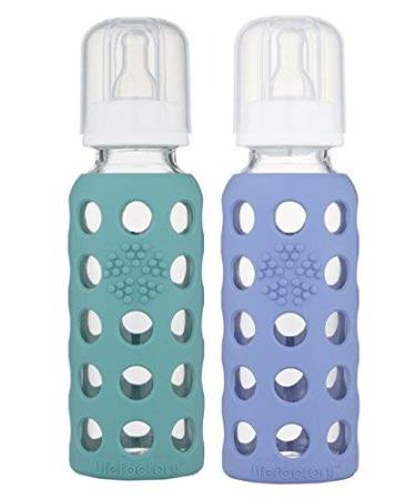 Lifefactory 9oz Glass Baby Bottle 2pk (Kale/Blueberry)
