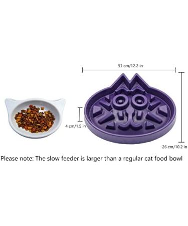 Veterinarian-Designed Large Purple Cat Puzzle Feeder Bowl for Enrichment and Activity - Buy Online on SooperMarket.com