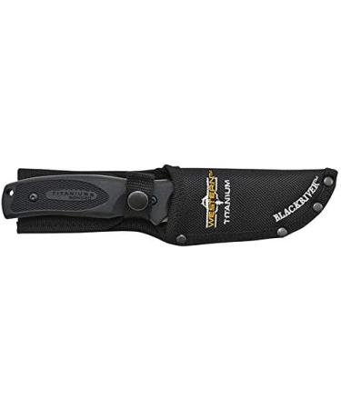 Camillus 19232 Western Black River Knife - 9.5cm Titanium Bonded Blade with Ballistic Nylon Sheath Durable PP/TPE Handle Black/Silver - Perfect for Outdoor Adventures - Buy Online on SooperMarket.com