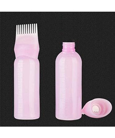 EHOTER 120Ml Applicator Bottle Hair Colour Brush Hair Oil Bottle with Graduated Brush Applicator Bottle Comb Root Comb Salon Hair Coloring Tool (2 Pack Pink) - Buy Online on SooperMarket.com