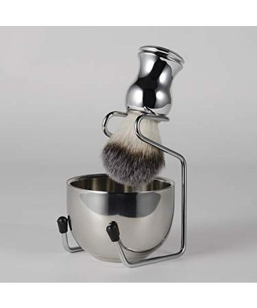 Wresetly Shaving Set | Stainless Steel Soap Dish Brush Holder & Nylon Brush Kit for Ultimate Grooming Experience - Buy Online on SooperMarket.com