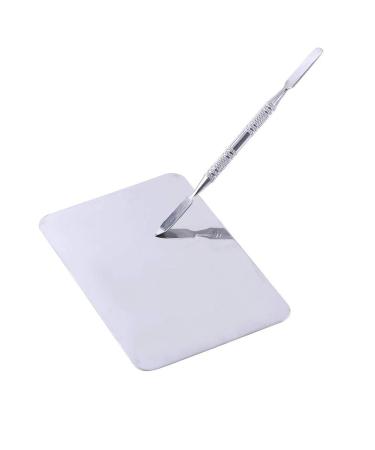 High-Quality Stainless Steel Makeup Mixing Tool & Spatula for Nail Pigments & Foundations | Rectangular Palette (83g) - Buy Online on SooperMarket.com