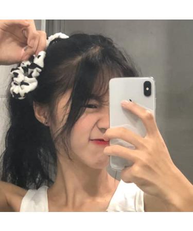 KDDOM Cow Pattern Velvet Hair Scrunchie Set - 2 PCS Elastic Hair Ties for Girls and Women - Buy Online on SooperMarket.com