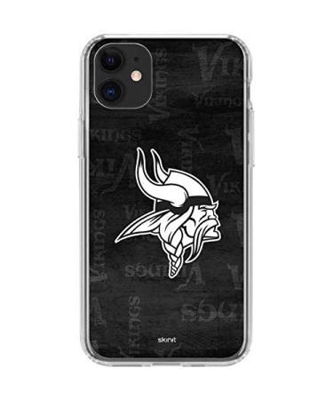 Skinit Clear Phone Case Compatible with iPhone 11 - Officially Licensed NFL Minnesota Vikings Black & White Design