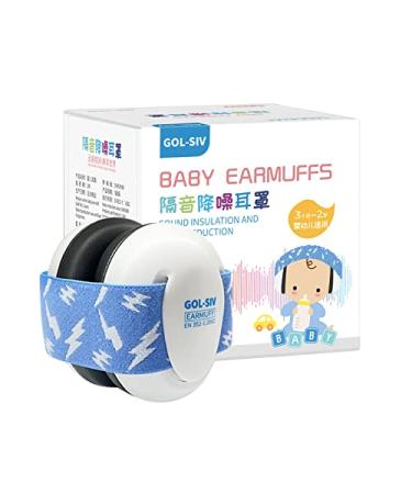 SHENG LI GOL-SIV Baby Ear Muffs with Adjustable Elastic Headband - Baby Ear Protection Essentials for Travel Airplane Sleep - Noise Cancelling Earmuff Toddler Headphones, 3-24 Months
