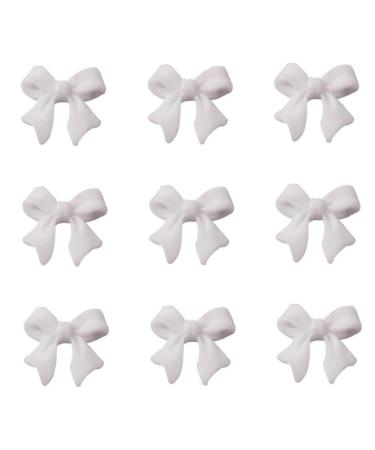 50pcs Bogenharz Nagelkunst Dekorationen 3D Bowknot Nagel Charm Orament Manicure Design Schmuck DIY Accessoires Weiß