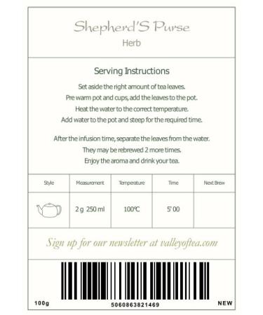 Shepherd's Purse Organic Tea - 100g Capsella Bursa Pastoris Herbal Tea for Natural Wellness - Buy Online on SooperMarket.com