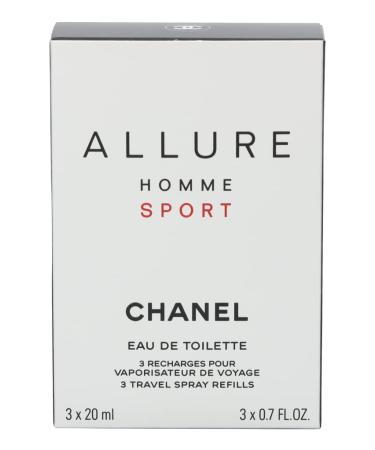 Chanel Allure Homme Sport Eau De Toilette Travel Spray Refills (3 Refills) 3x20ml Fresh 0.7 Fl Oz (Pack of 3) - Buy Online on SooperMarket.com