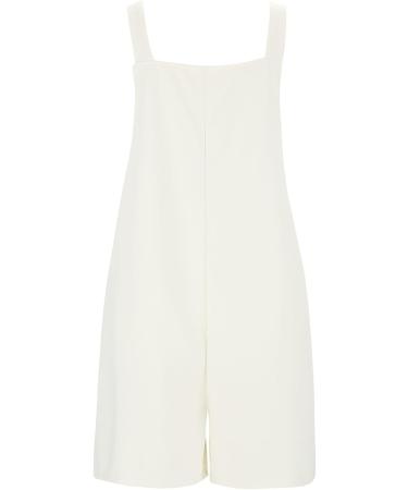 WILLBEST Women's Low Cut Sleeveless Jumpsuits Bohemian Off The Shoulder Straps Bib Long Pants Rompers Overalls with Pockets 2948-oyvsw-white-d 5XL - Buy Online on SooperMarket.com