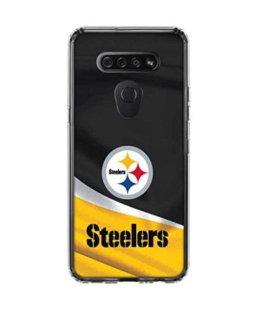 Skinit Clear Phone Case Compatible with LG K51/Q51 - Officially Licensed NFL Pittsburgh Steelers Design