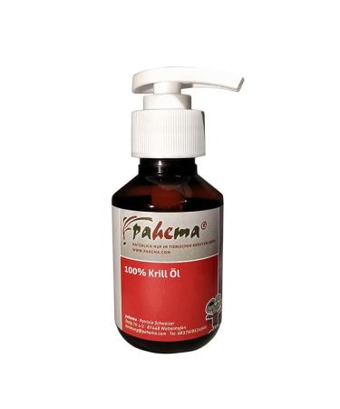 pahema liquid krill oil in a bottle with dosing dispenser - for dogs & cats - 100% natural (100 ml)