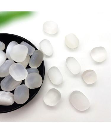 100g Natural White Selenite Gypsum Tumbled Stones Lots Bulk Reiki Polished Crystals Decor Stones - Buy Online on SooperMarket.com