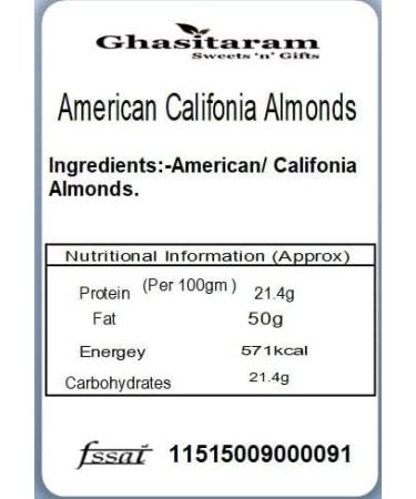 Jaiccha Ghasitaram American/ Califonia Almonds 400 GMS in Brown Paper Pouch - Buy Online on SooperMarket.com