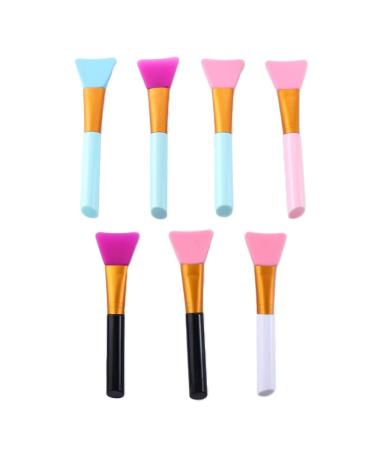 Vctitil 7 Pieces Facial Mud Mixing Brush Liquid Foundation Tool Silicone Makeup Brush Multi-Function Skin Care Beauty Tool(Multicolor)