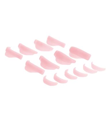Eyelash Perm Pads Portable Silicone Soft 7 Pairs 7 Sizes Eyelash Lift Shields for Beauty Salons (Pink)