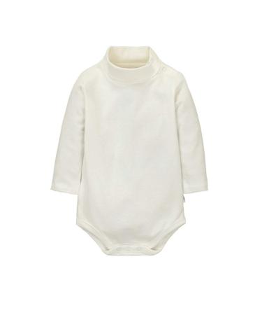 CuteOn Baby Boys Girls Solid Color Basic Turtleneck Cotton Bodysuit Jumpsuit Beige 6 Months 6 Months Beige
