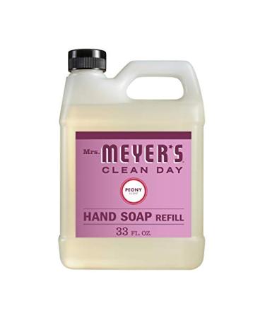 Mrs. Meyer's Liquid Hand Soap Refill  Cruelty Free and Biodegradable Hand Wash Made with Essential Oils  Peony Scent  33 oz