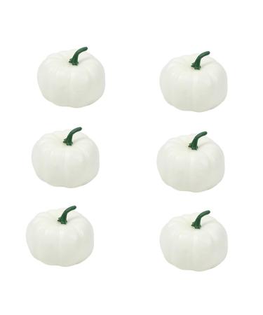 IMIKEYA 6pcs Halloween Pumpkin Crafts Halloween Foam Pumpkins White Pumpkins Orange Decor Simulation Artificial Pumpkin Painted Pumpkins Fake Pumpkins Diy Shape Mini Decorations