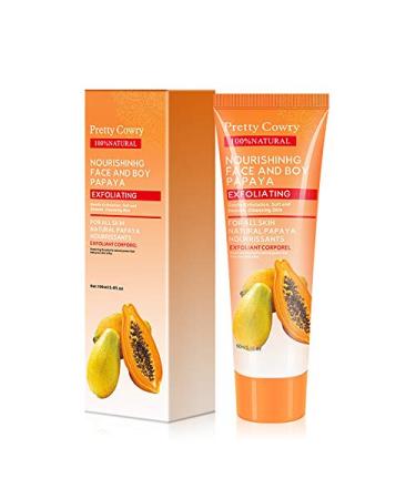 Pretty Cowry Exfoliating Peel Gel With Coconut/Papaya/Cucumber/Extract Face And Body Facial Exfoliator Instantly Removes Dead Skin Cells Revealing A Clear Refreshed Face 100ml (Papaya)