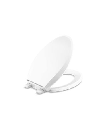 KOHLER 4636-RL-0 Cachet ReadyLatch Quiet Close Elongated Toilet Seat, White Ready Latch Elongated White