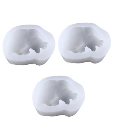 Ciieeo 3pcs Mold Animal Resin DIY Cake Rubber Dessert Jewelry Ice Cube Candy Chocolate Ice Cube Mould Silicone Coaster Epoxy Baking Tool Sleeping Dogs 3D Silica Gel Mousse Chocolate White 10.8X8.5X5CMx3pcs