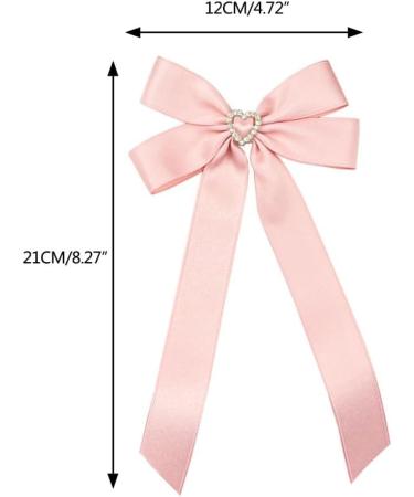 JSGHGDF Bowknot Hair Clip Heart Long Ribbon Bowknot Shape Hair Clip for Girl Spring Styling Tiaras Pink - Buy Online on SooperMarket.com
